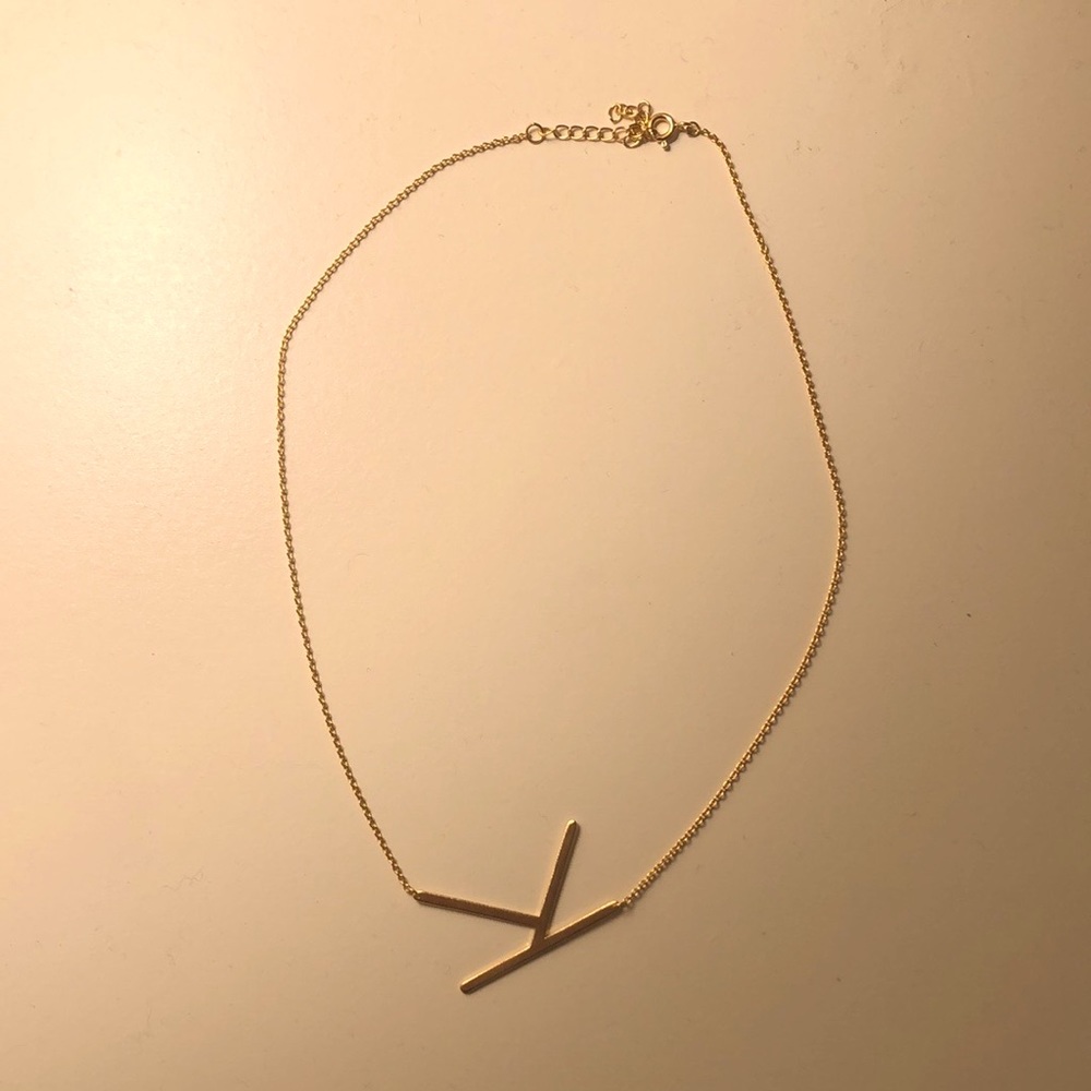 Oak & Luna Initial Neclace (K), Gold Vermeil, 18”, brand new